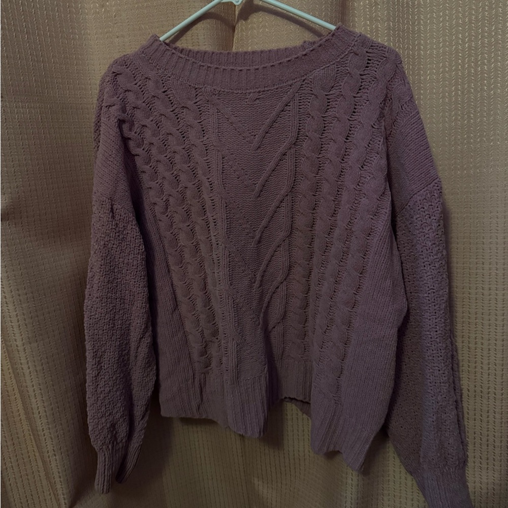 Pink Cable Knit Sweater